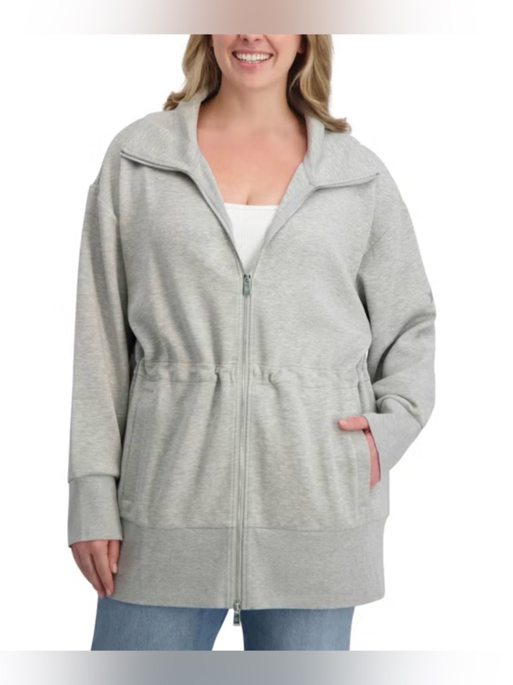 NWT Converse Women’s Light Gray Full-Zip Hoodie Jacket XXL